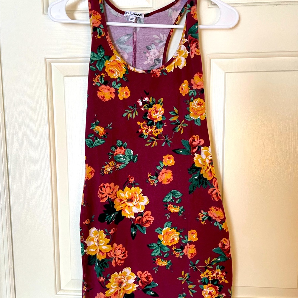 Fashion Nova floral bodycon dress, size M